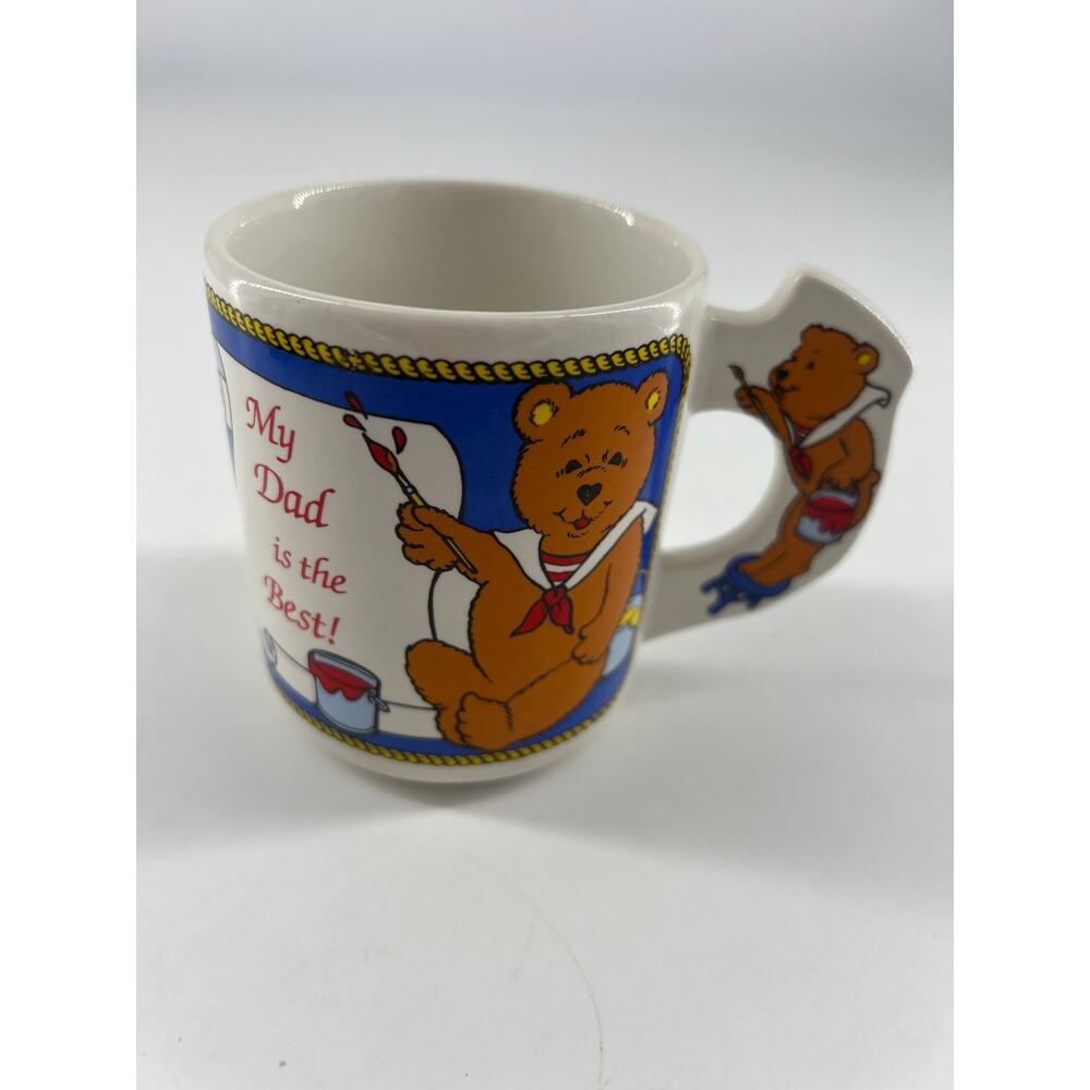 Vintage "My Dad is the Best" Coffee Mug Retro Collectible 90s Multicolor Ceramic